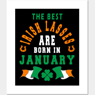 The Best Irish Lasses Are Born In January Ireland Flag Colors Posters and Art